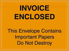 Value Collection - 1,000 Piece, 4-1/2" Long x 6" Wide, Packing List Envelope - Important Papers Enclosed, Orange - Exact Industrial Supply