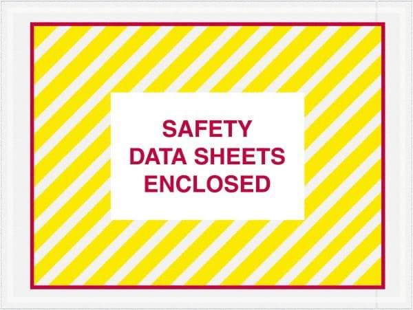 Value Collection - 1,000 Piece, 4-1/2" Long x 6" Wide, Packing List Envelope - Material Safety Data Sheets Enclosed, Printed & Clear - Exact Industrial Supply