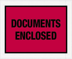 Value Collection - 1,000 Piece, 4-1/2" Long x 5-1/2" Wide, Packing List Envelope - Documents Enclosed, Red - Exact Industrial Supply