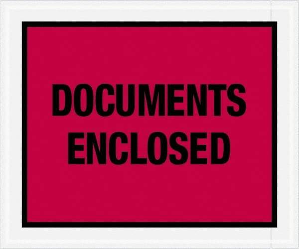 Value Collection - 500 Piece, 10" Long x 12" Wide, Packing List Envelope - Documents Enclosed, Red - Exact Industrial Supply