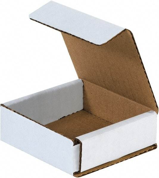 Made in USA - 4" Wide x 4" Long x 1" High Rectangle Crush Proof Mailers - 1 Wall, White - Exact Industrial Supply
