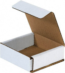 Made in USA - 4" Wide x 4" Long x 1" High Rectangle Crush Proof Mailers - 1 Wall, White - Exact Industrial Supply