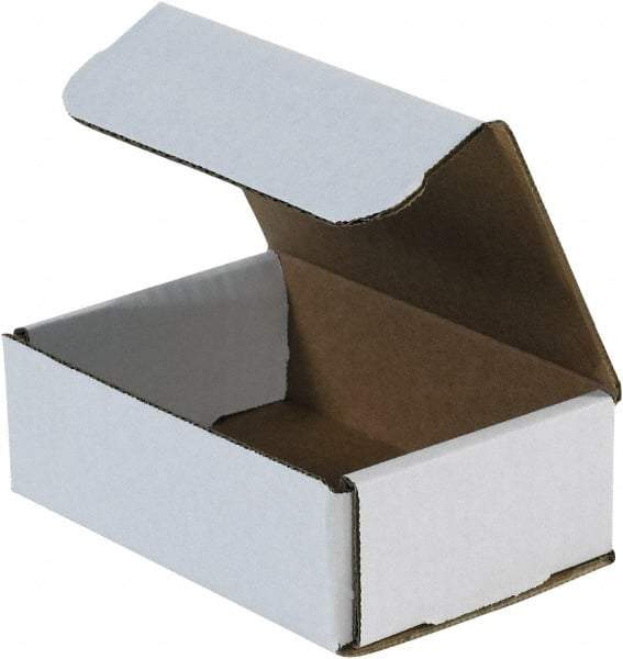 Made in USA - 4" Wide x 6" Long x 1" High Rectangle Crush Proof Mailers - 1 Wall, White - Exact Industrial Supply