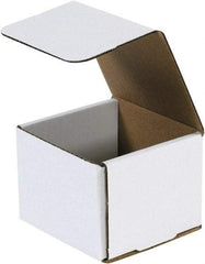 Made in USA - 4-3/8" Wide x 4-3/8" Long x 3-1/2" High Rectangle Crush Proof Mailers - 1 Wall, White - Exact Industrial Supply