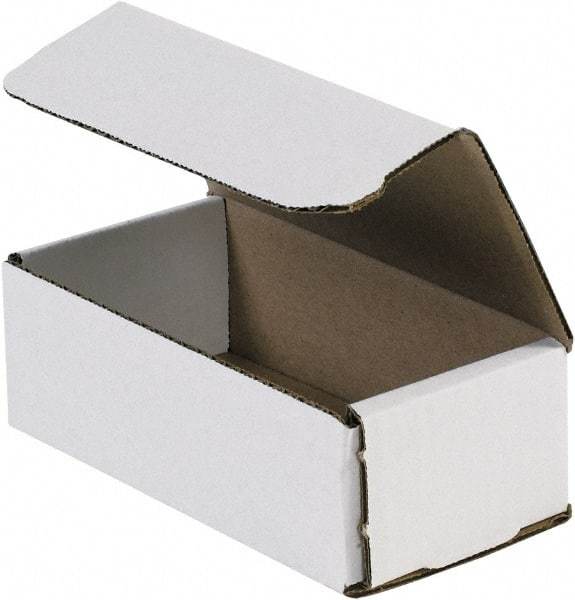 Made in USA - 3-5/8" Wide x 6" Long x 2" High Rectangle Crush Proof Mailers - 1 Wall, White - Exact Industrial Supply