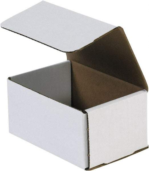 Made in USA - 4" Wide x 6" Long x 3" High Rectangle Crush Proof Mailers - 1 Wall, White - Exact Industrial Supply