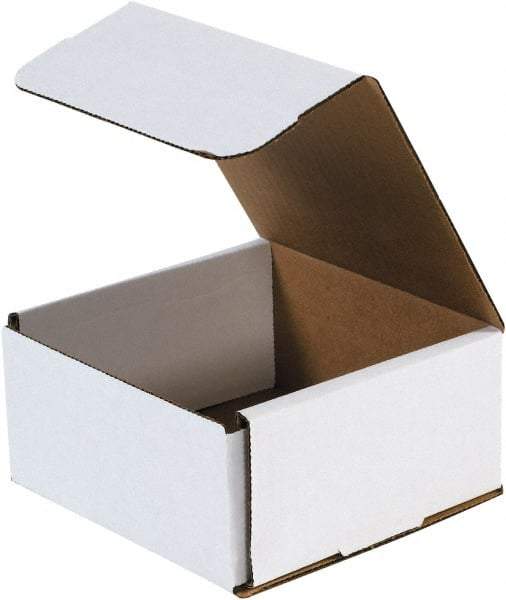 Made in USA - 8" Wide x 8" Long x 3" High Rectangle Crush Proof Mailers - 1 Wall, White - Exact Industrial Supply