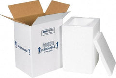 Made in USA - 6" Wide x 8" Long x 12" High Rectangle Insulated Box - 1 Wall, White - Exact Industrial Supply