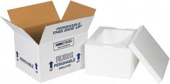 Made in USA - 10" Wide x 12" Long x 7" High Rectangle Insulated Box - 1 Wall, White - Exact Industrial Supply