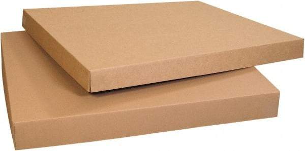 Made in USA - 37-1/4" Wide x 37-1/4" Long x 4" High Rectangle Heavy Duty Corrugated Box - 1 Wall, Kraft (Color), 95 Lb Capacity - Exact Industrial Supply