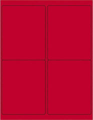 Tape Logic - 5" Long, Fluorescent Red Paper Laser Label - For Laser Printers - Exact Industrial Supply