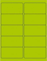 Tape Logic - 4" Long, Fluorescent Green Paper Laser Label - For Laser Printers - Exact Industrial Supply