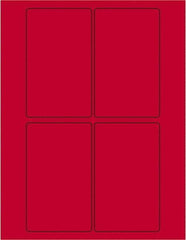 Tape Logic - 5" Long, Fluorescent Red Paper Laser Label - For Laser Printers - Exact Industrial Supply