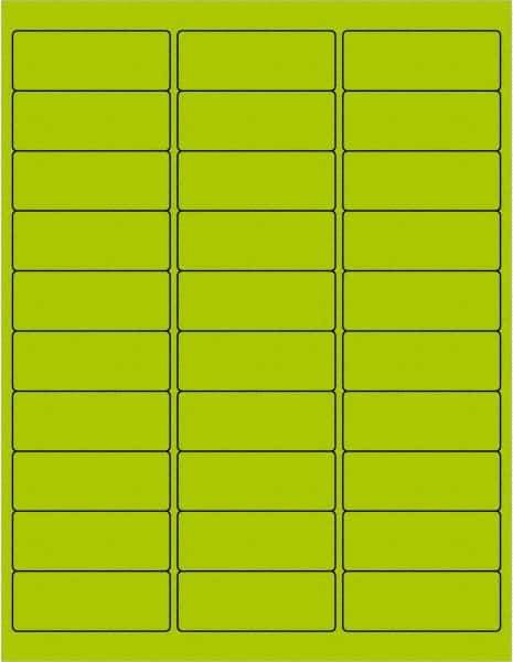 Tape Logic - 2-5/8" Long, Fluorescent Green Paper Laser Label - For Laser Printers - Exact Industrial Supply