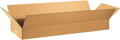 Made in USA - 12" Wide x 36" Long x 6" High Rectangle Corrugated Shipping Box - 1 Wall, Kraft (Color), 65 Lb Capacity - Exact Industrial Supply