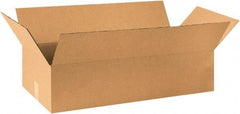 Made in USA - 20" Wide x 36" Long x 9" High Rectangle Corrugated Shipping Box - 1 Wall, Kraft (Color), 65 Lb Capacity - Exact Industrial Supply