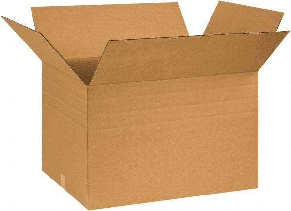 Made in USA - 18" Wide x 26" Long x 16" High Rectangle Multi-Depth Box - 1 Wall, Kraft (Color), 65 Lb Capacity - Exact Industrial Supply