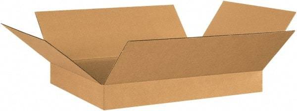 Made in USA - 20" Wide x 26" Long x 4" High Rectangle Corrugated Shipping Box - 1 Wall, Kraft (Color), 65 Lb Capacity - Exact Industrial Supply