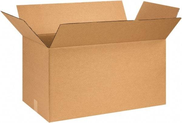 Made in USA - 14" Wide x 28" Long x 14" High Rectangle Corrugated Shipping Box - 1 Wall, Kraft (Color), 65 Lb Capacity - Exact Industrial Supply