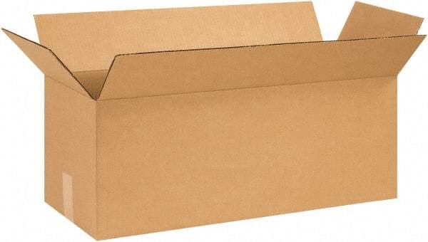 Made in USA - 10" Wide x 26" Long x 10" High Rectangle Corrugated Shipping Box - 1 Wall, Kraft (Color), 65 Lb Capacity - Exact Industrial Supply