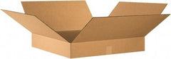 Made in USA - 24" Wide x 24" Long x 4" High Rectangle Corrugated Shipping Box - 1 Wall, Kraft (Color), 65 Lb Capacity - Exact Industrial Supply