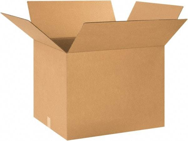 Made in USA - 20" Wide x 24" Long x 18" High Rectangle Corrugated Shipping Box - 1 Wall, Kraft (Color), 65 Lb Capacity - Exact Industrial Supply