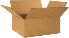 Made in USA - 20" Wide x 26" Long x 10" High Rectangle Corrugated Shipping Box - 1 Wall, Kraft (Color), 65 Lb Capacity - Exact Industrial Supply