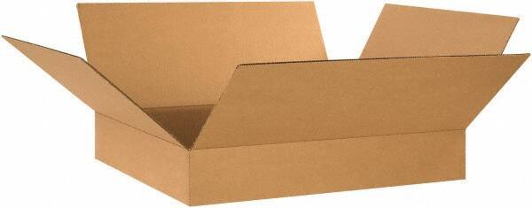 Made in USA - 20" Wide x 24" Long x 4" High Rectangle Corrugated Shipping Box - 1 Wall, Kraft (Color), 65 Lb Capacity - Exact Industrial Supply