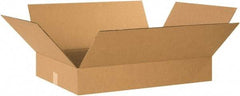 Made in USA - 18" Wide x 24" Long x 4" High Rectangle Corrugated Shipping Box - 1 Wall, Kraft (Color), 65 Lb Capacity - Exact Industrial Supply