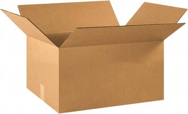 Made in USA - 15-5/8" Wide x 21-3/8" Long x 12-5/8" High Rectangle Corrugated Shipping Box - 1 Wall, Kraft (Color), 65 Lb Capacity - Exact Industrial Supply