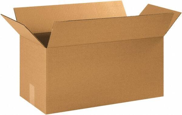Made in USA - 10" Wide x 21" Long x 10" High Rectangle Corrugated Shipping Box - 1 Wall, Kraft (Color), 65 Lb Capacity - Exact Industrial Supply