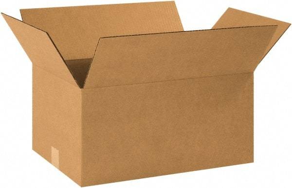 Made in USA - 12-1/2" Wide x 18-1/2" Long x 9" High Rectangle Corrugated Shipping Box - 1 Wall, Kraft (Color), 65 Lb Capacity - Exact Industrial Supply