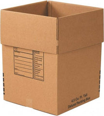 Made in USA - 18" Wide x 18" Long x 24" High Rectangle Moving Boxes - 1 Wall, Kraft (Color), 65 Lb Capacity - Exact Industrial Supply