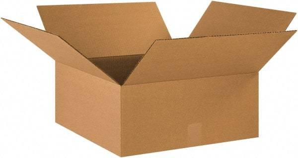 Made in USA - 18" Wide x 18" Long x 8" High Rectangle Corrugated Shipping Box - 1 Wall, Kraft (Color), 65 Lb Capacity - Exact Industrial Supply