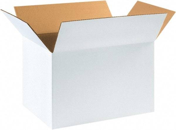 Made in USA - 12" Wide x 18" Long x 12" High Rectangle Corrugated Shipping Box - 1 Wall, White, 65 Lb Capacity - Exact Industrial Supply