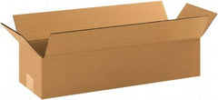 Made in USA - 6" Wide x 19" Long x 4" High Rectangle Corrugated Shipping Box - 1 Wall, Kraft (Color), 65 Lb Capacity - Exact Industrial Supply