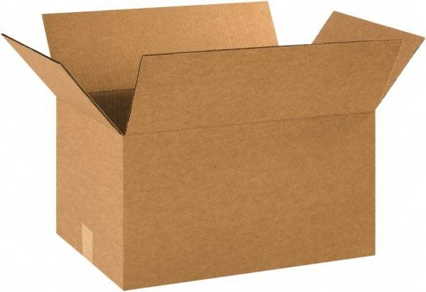 Made in USA - 12" Wide x 17" Long x 10" High Rectangle Corrugated Shipping Box - 1 Wall, Kraft (Color), 65 Lb Capacity - Exact Industrial Supply