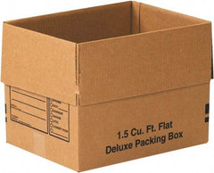 Made in USA - 12" Wide x 16" Long x 12" High Rectangle Moving Boxes - 1 Wall, Kraft (Color), 65 Lb Capacity - Exact Industrial Supply