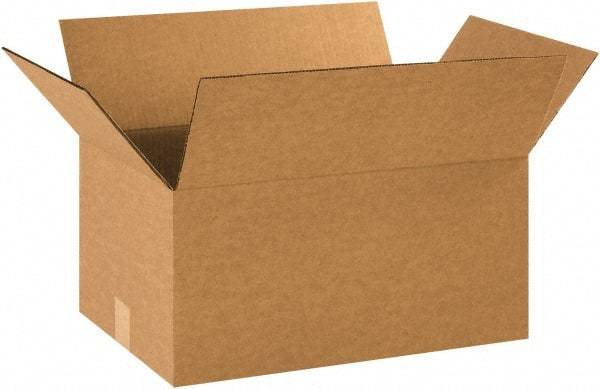 Made in USA - 12" Wide x 16" Long x 9" High Rectangle Corrugated Shipping Box - 1 Wall, Kraft (Color), 65 Lb Capacity - Exact Industrial Supply