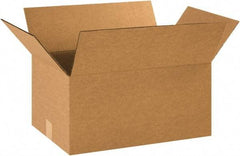 Made in USA - 12" Wide x 18" Long x 9" High Rectangle Corrugated Shipping Box - 1 Wall, Kraft (Color), 65 Lb Capacity - Exact Industrial Supply