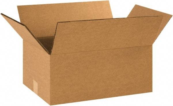 Made in USA - 12" Wide x 16" Long x 6" High Rectangle Heavy Duty Corrugated Box - 2 Walls, Kraft (Color), 100 Lb Capacity - Exact Industrial Supply