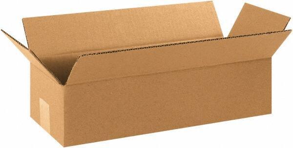 Made in USA - 6" Wide x 16" Long x 4" High Rectangle Corrugated Shipping Box - 1 Wall, Kraft (Color), 65 Lb Capacity - Exact Industrial Supply