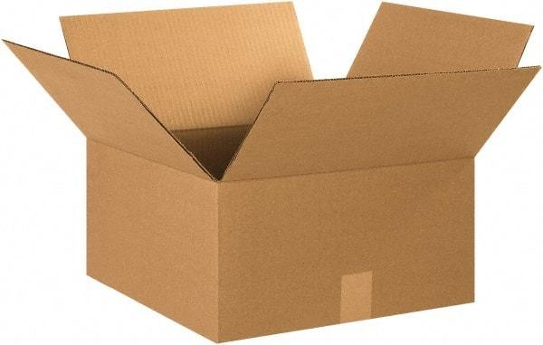 Made in USA - 15" Wide x 15" Long x 8" High Rectangle Corrugated Shipping Box - 1 Wall, Kraft (Color), 65 Lb Capacity - Exact Industrial Supply