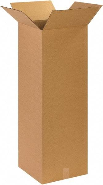 Made in USA - 14" Wide x 14" Long x 40" High Rectangle Corrugated Shipping Box - 1 Wall, Kraft (Color), 65 Lb Capacity - Exact Industrial Supply