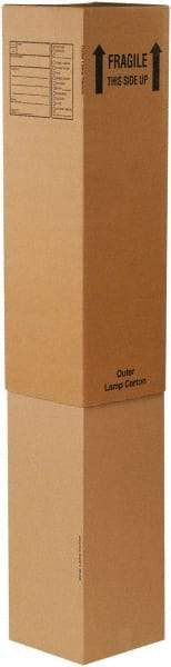 Made in USA - 12-5/16" Wide x 12-5/16" Long x 40" High Rectangle Moving Boxes - 1 Wall, Kraft (Color), 65 Lb Capacity - Exact Industrial Supply