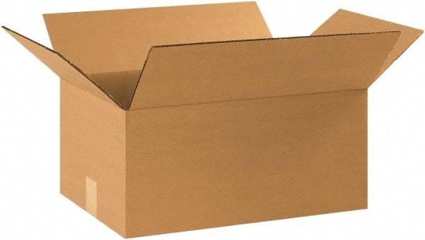 Made in USA - 14" Wide x 16" Long x 10" High Rectangle Heavy Duty Corrugated Box - 1 Wall, Kraft (Color), 95 Lb Capacity - Exact Industrial Supply
