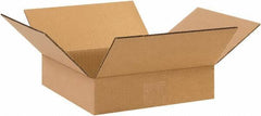 Made in USA - 10" Wide x 10" Long x 2" High Rectangle Corrugated Shipping Box - 1 Wall, Kraft (Color), 65 Lb Capacity - Exact Industrial Supply