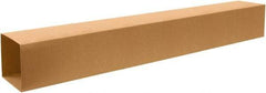 Made in USA - 10" Wide x 10" Long x 72" High Rectangle Telescoping Box - 1 Wall, Kraft (Color), 65 Lb Capacity - Exact Industrial Supply