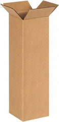 Made in USA - 6" Wide x 6" Long x 20" High Rectangle Corrugated Shipping Box - 1 Wall, Kraft (Color), 65 Lb Capacity - Exact Industrial Supply