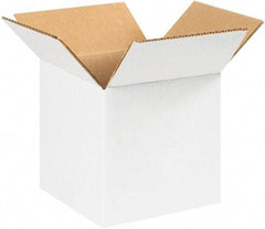 Made in USA - 7" Wide x 7" Long x 7" High Square Corrugated Shipping Box - 1 Wall, White, 65 Lb Capacity - Exact Industrial Supply
